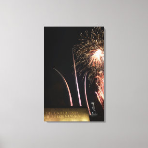 Fireworks light up the Air Force Memorial Canvas Print