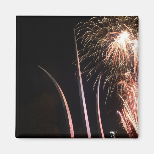 Fireworks light up the Air Force Memorial Magnet (Front)
