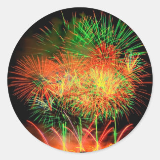 Fireworks Lighting up the Sky Classic Round Sticker