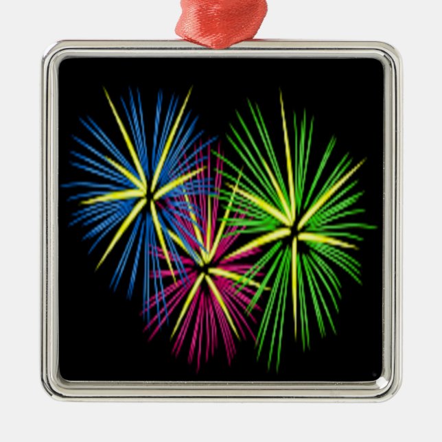 FIREWORKS METAL TREE DECORATION (Front)
