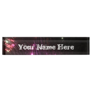 Fireworks Name Desk Plate
