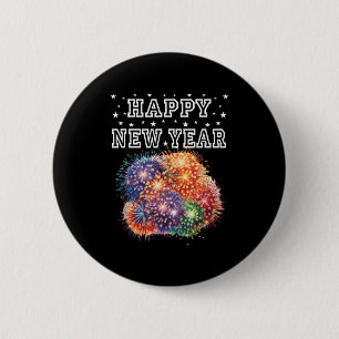 Fireworks New Year's Eve Party  6 Cm Round Badge