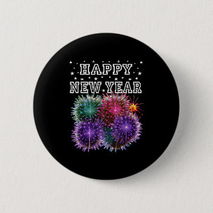 Fireworks New Year's Eve Party  6 Cm Round Badge