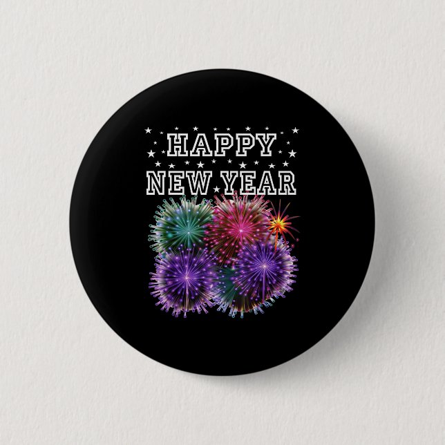 Fireworks New Year's Eve Party  6 Cm Round Badge (Front)