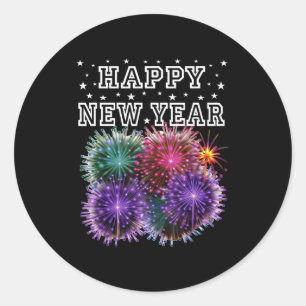 Fireworks New Year's Eve Party  Classic Round Sticker