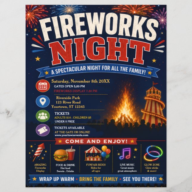 Fireworks Night Poster Flyer (Front)