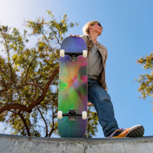 Fireworks of colours - fractal art skateboard