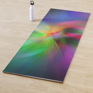 Fireworks of colours - fractal art yoga mat