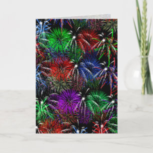 Fireworks on Black Background Card