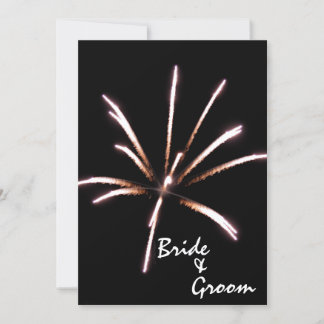 Fireworks on Black Summer Wedding Invitation