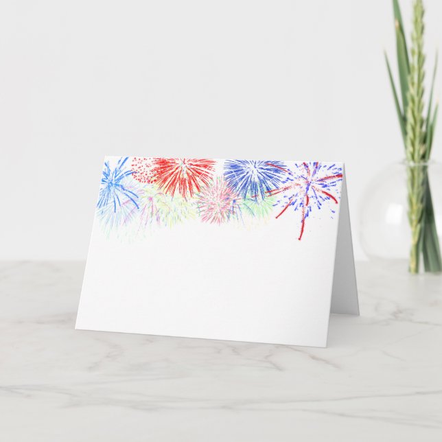 Fireworks on Blank (Add background colour) Card (Front)