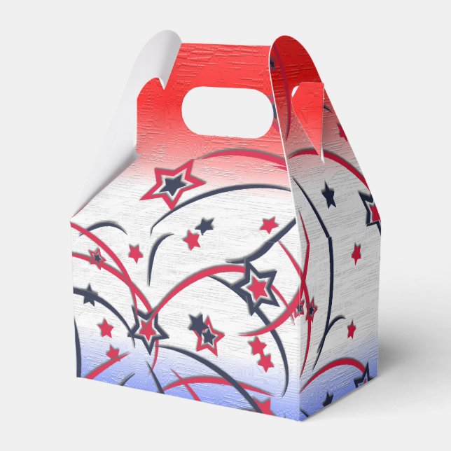 Fireworks on Red White Blue Favour Box (Front Side)