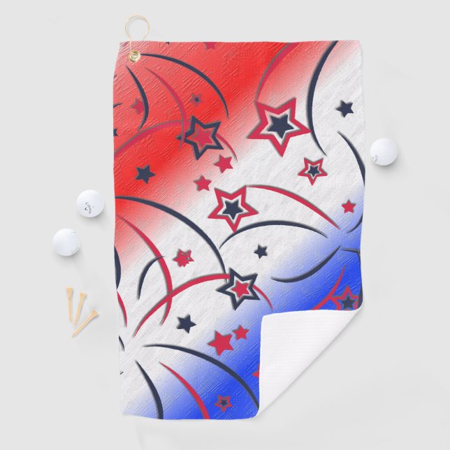 Fireworks on Red White Blue Golf Towel (InSitu)