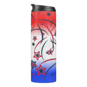 Fireworks on Red White Blue Thermal Tumbler