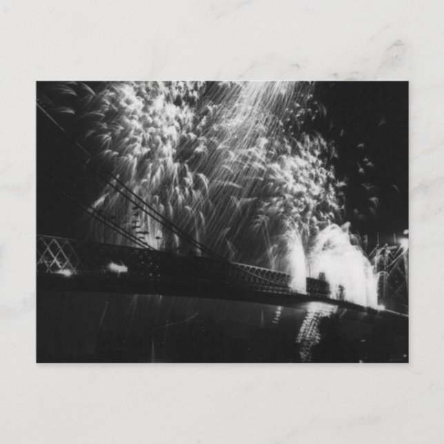 Fireworks, Opening of Williamsburg Bridge 1904 Vin Postcard (Front)