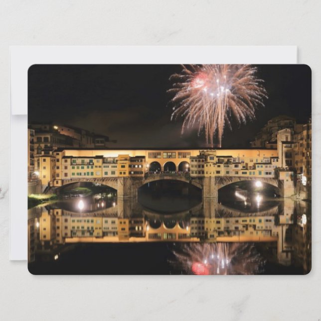 Fireworks over Ponte Vecchio in Florence Italy (Front)