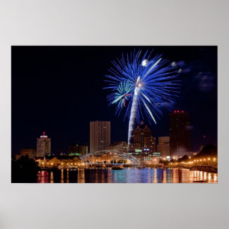 Fireworks Over Rochester Poster
