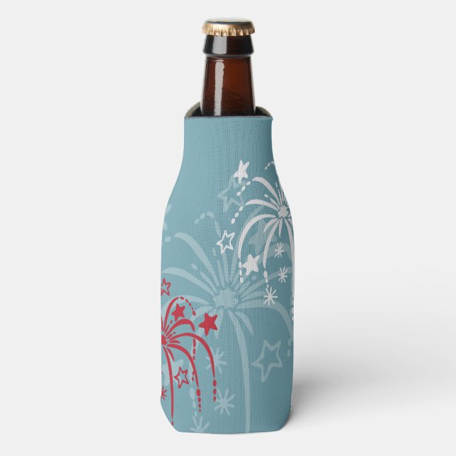 Fireworks Patriotic Bottle Cooler (Bottle Front)