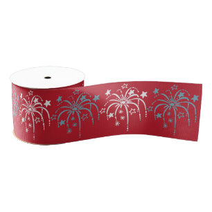 Fireworks Patriotic Ribbon Grosgrain Ribbon