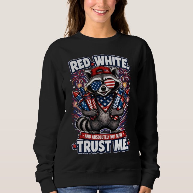 Fireworks Racoon 4th of July Sweatshirts (Front)