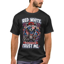 Fireworks Racoon 4th of July T-shirt