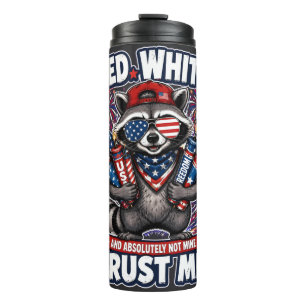 Fireworks Racoon 4th of July Tumbler