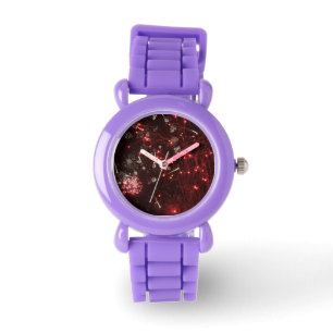 Fireworks Red Glitter Watch