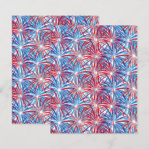 Fireworks Red White and Blue USA Scrapbook Paper