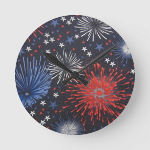 Fireworks Round Clock