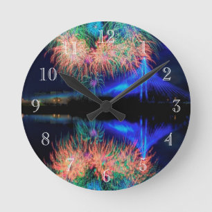 Fireworks Round Clock