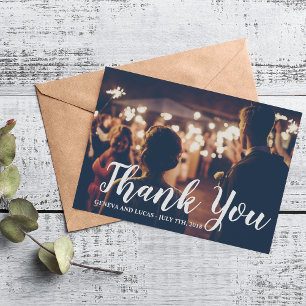 Fireworks Sky Fourth of July Wedding Thank You Card