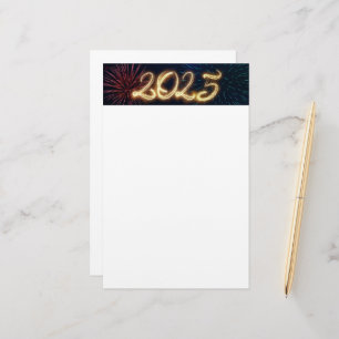 Fireworks Sparkling Happy New Year 2025 Stationery