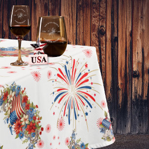 Fireworks Sparks Independence Party  Tablecloth