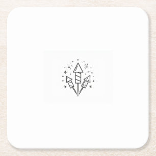 fireworks square paper coaster
