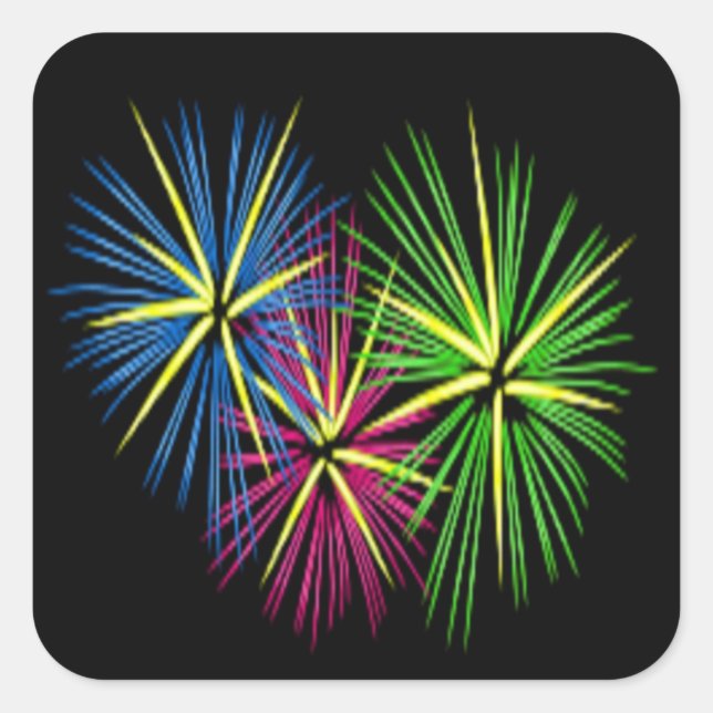 FIREWORKS SQUARE STICKER (Front)