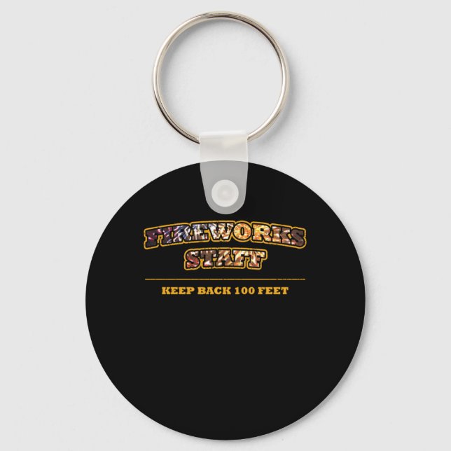 Fireworks Staff Pyrotechnican Pyro Fire Party Gift Key Ring (Front)