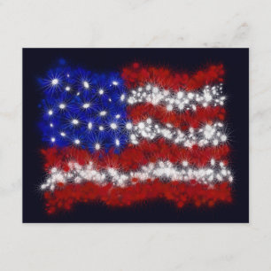 Fireworks Stars and Stripes American Flag Invitation