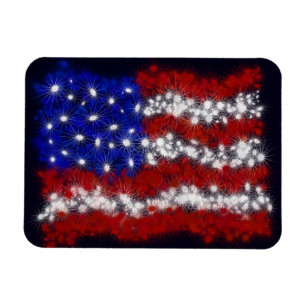 Fireworks Stars and Stripes American Flag Magnet