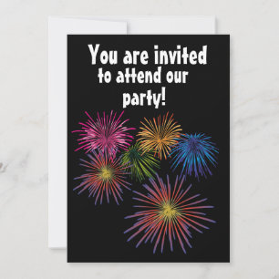 FIREWORKS SUMMER PARTY CUSTOM INVITATIONS