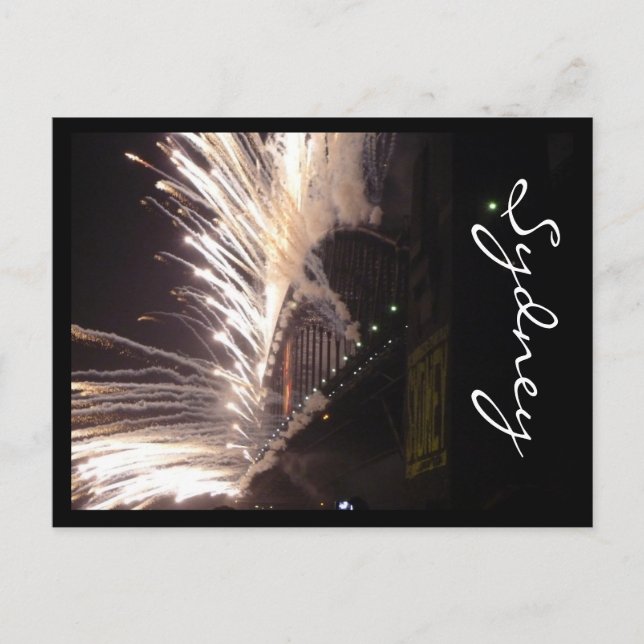 fireworks sydney bridge holiday postcard (Front)