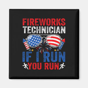 Fireworks Technician Funny 4th Of July Sungles Men Magnet