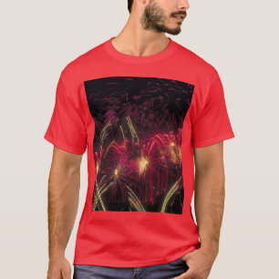 Fireworks that light up the sky, on a t-shirt