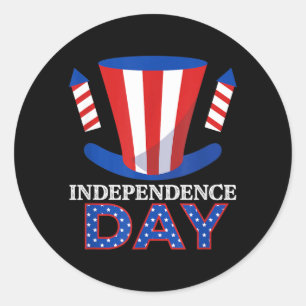 Fireworks USA American Flag Independence Proud Classic Round Sticker