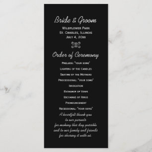 Fireworks Wedding Program Programme