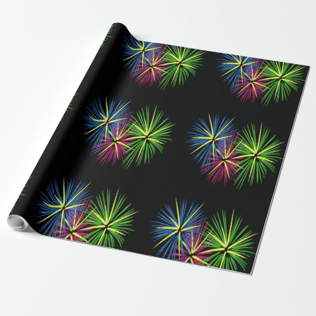 FIREWORKS WRAPPING PAPER (Unrolled)