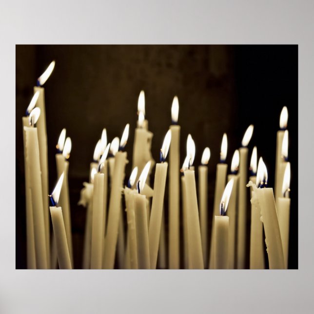 Firing candles in church poster (Front)