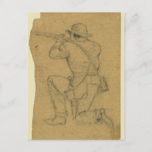 Firing Soldier Postcard