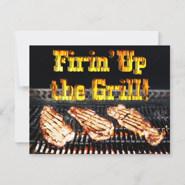 Firing up the Grill! BBQ Party Invitation (Front)