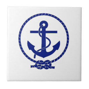 Firmly Anchored Nautical Anchor Coastal Artwork Tile
