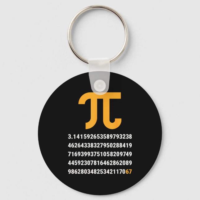 First 100 Digits Of Pi 67 Nerds Geeks Math Teacher Key Ring (Front)